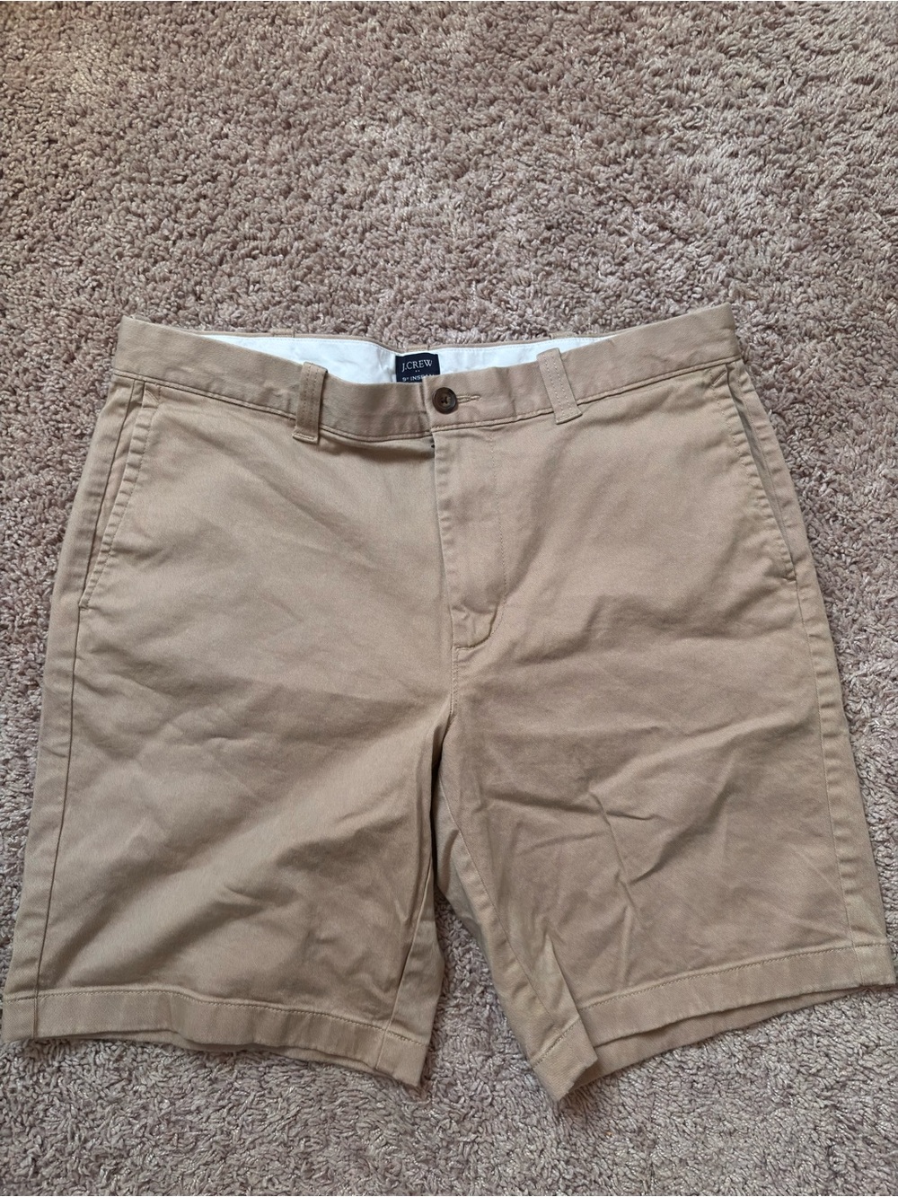 J. Crew Men's Khaki Flat Front Chino Shorts